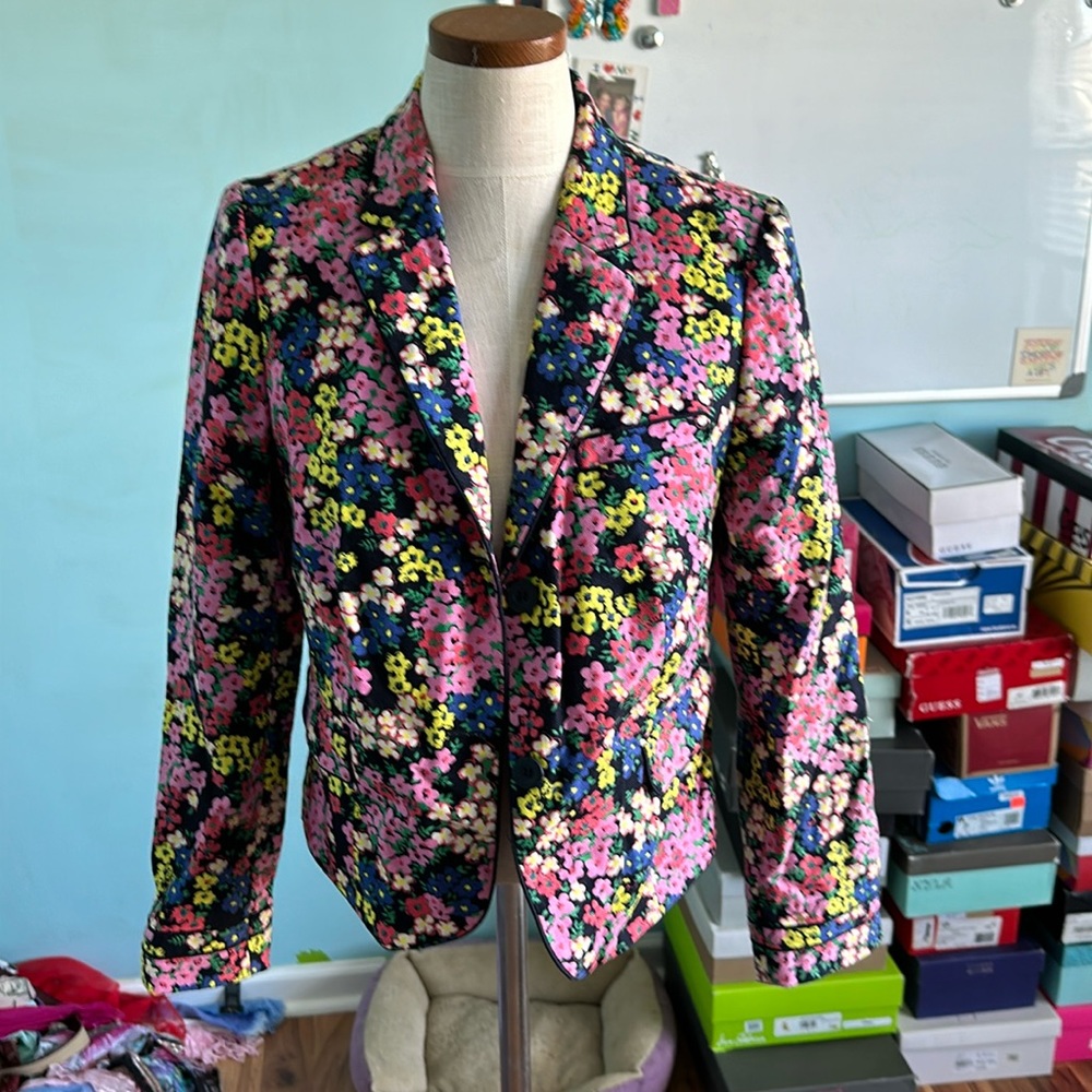 Boden Colorful Floral Blazer Size 10